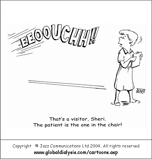 Thats a visitor, Sheri. The patient is the one in the chair!